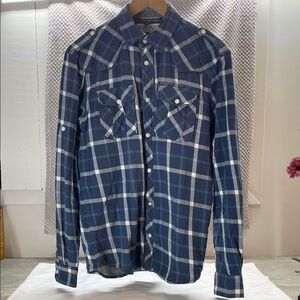 Buffalo David Bitton Blue Plaid Casual Shirt